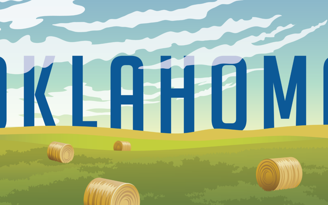 Oklahoma illustrated countryside banner